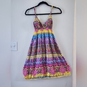 Derek Heart Multicolor Boho Mini Dress Xs-small Stretcy